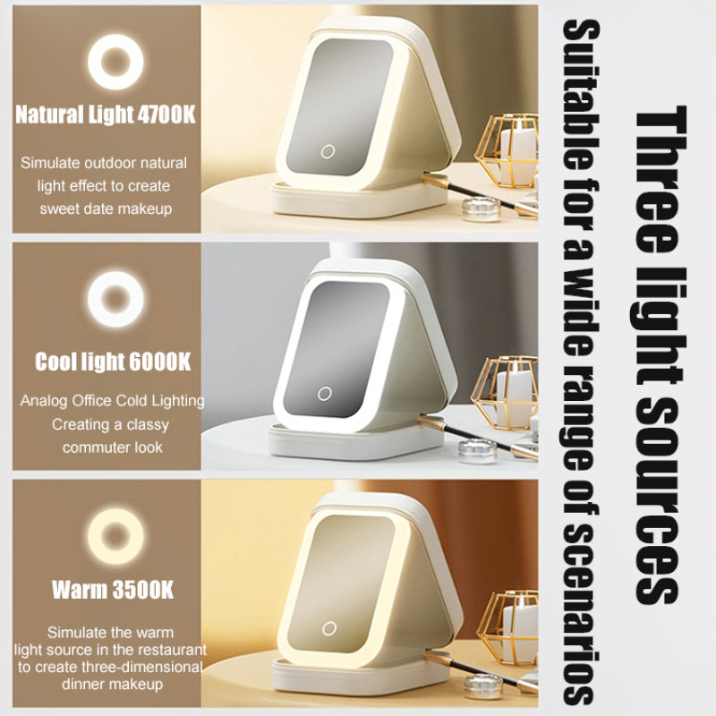 LED Brightening Organizer Box with Mirror & Light