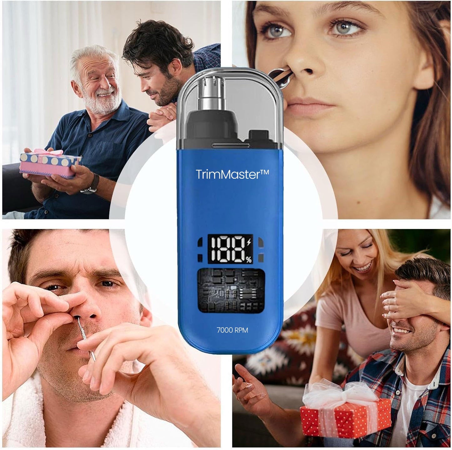 EasyTrim - Compact Ear & Nose Hair Trimmer with USB Cable | For Men & Women