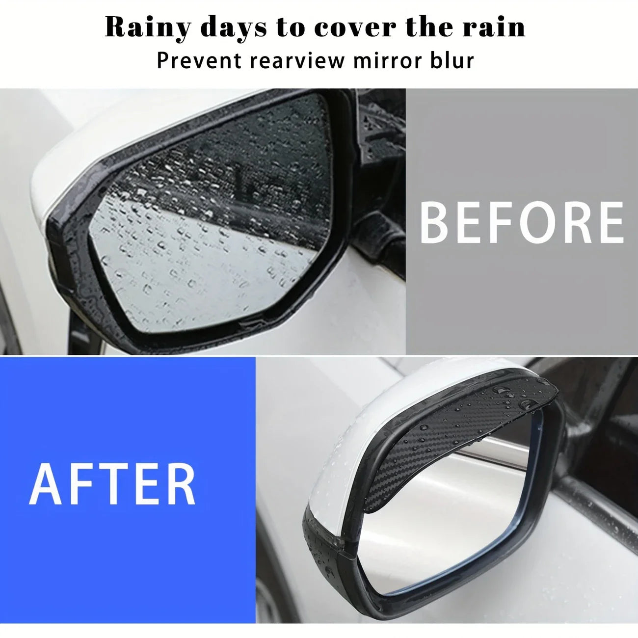 Carbon Fiber Rearview Mirror Rain Cover