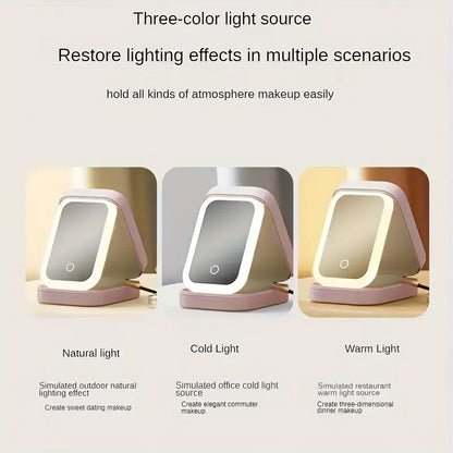 LED Brightening Organizer Box with Mirror & Light
