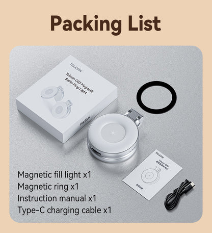 Built-In Mirror Magnetic Selfie Ring Light