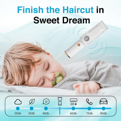 Baby Hair Trimmer with Built-in Vacuum – Quiet, Safe & Mess-Free Haircut