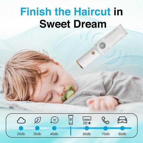 Baby Hair Trimmer with Built-in Vacuum – Quiet, Safe & Mess-Free Haircut