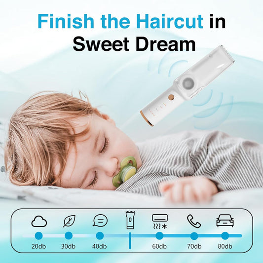 Baby Hair Trimmer with Built-in Vacuum – Quiet, Safe & Mess-Free Haircut