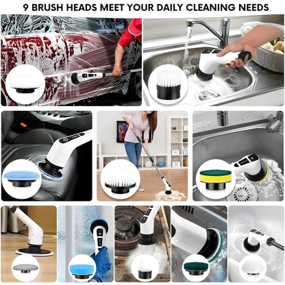 9 in 1 Cordless Electric Spin Scrubber
