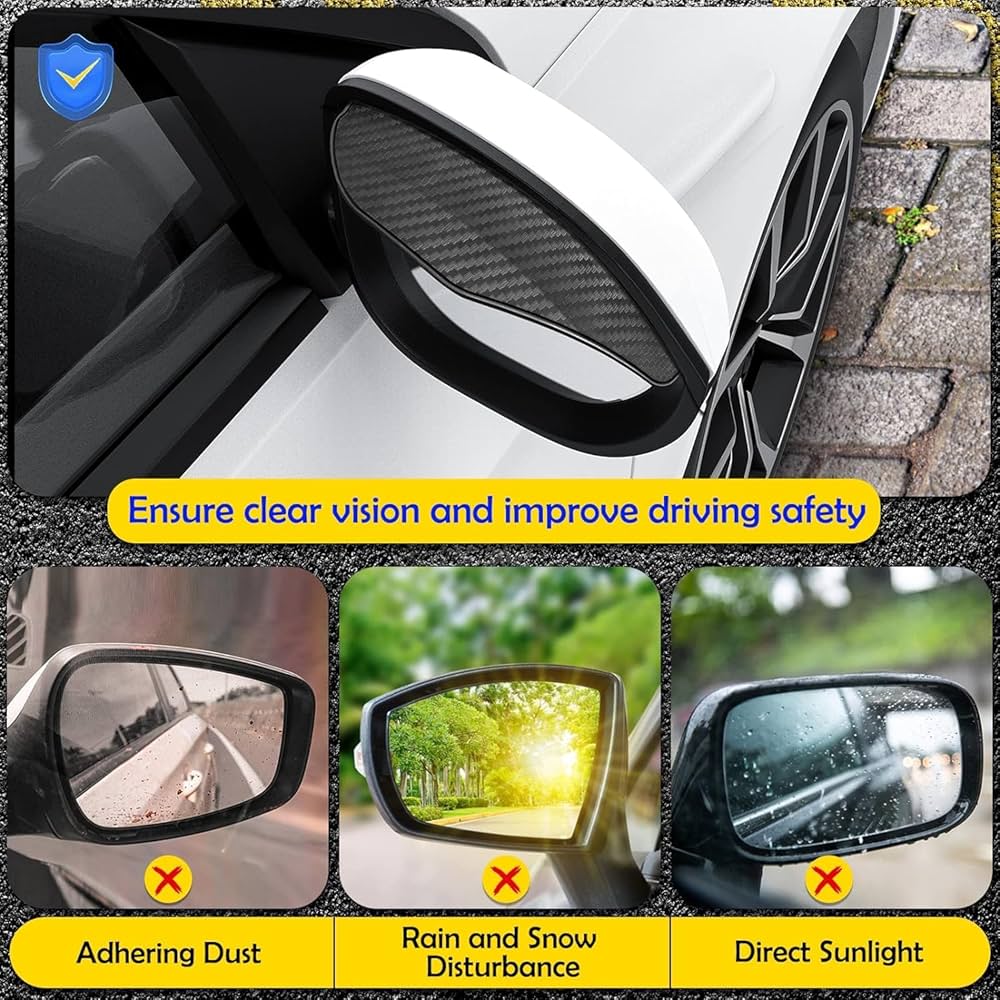 Carbon Fiber Rearview Mirror Rain Cover