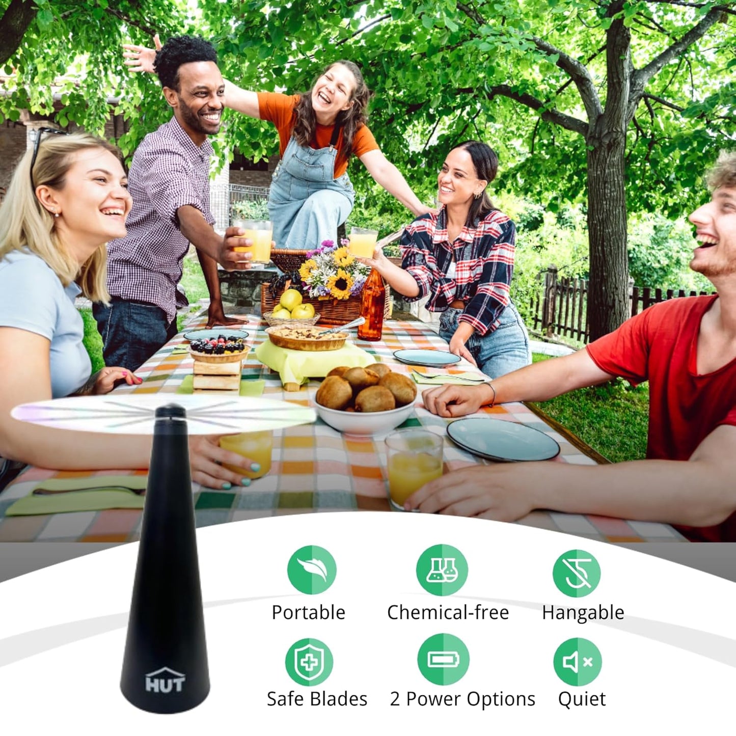 Automatic Portable Food-Safe Fly Repellent Fan
