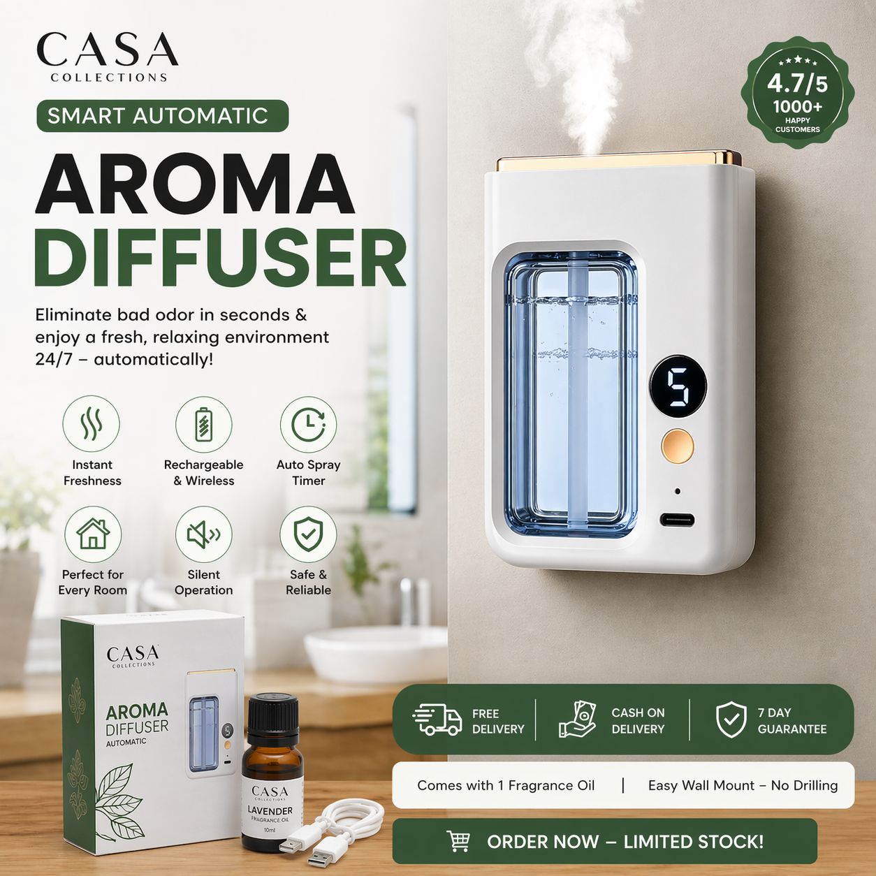 Automatic Aromatherapy Diffuser - Essential Oil