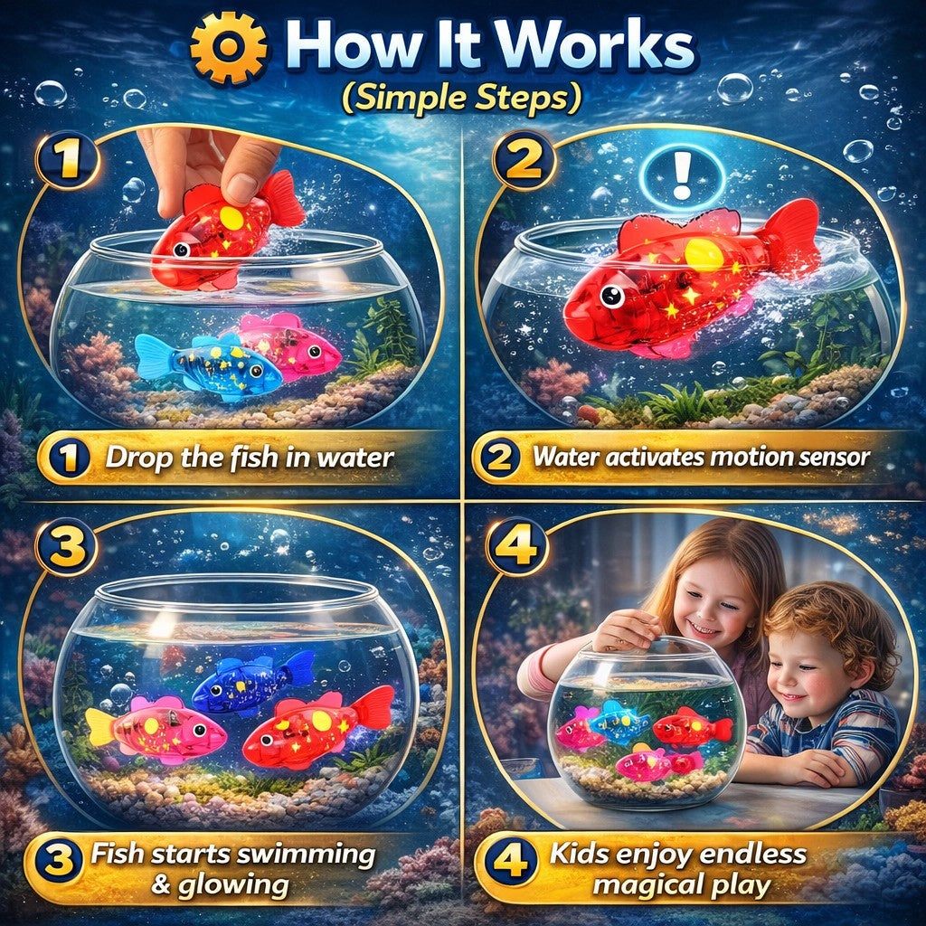 AquaGlow™ LED Swimming Robot Fish Toy