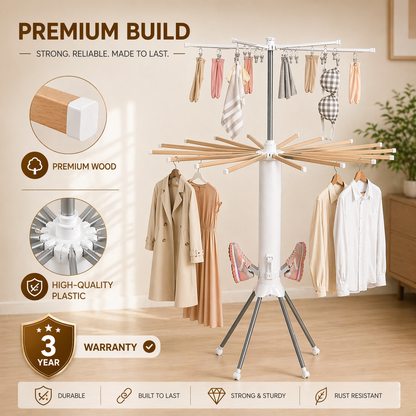 4-Layer Foldable 360° Rotating Laundry Drying Rack