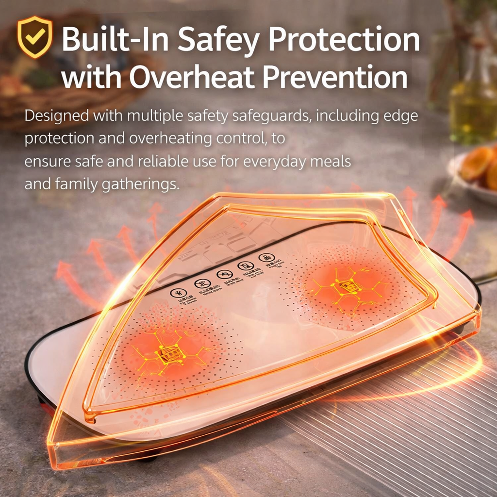 Multifunctional Electric Food Heating Glass Tray