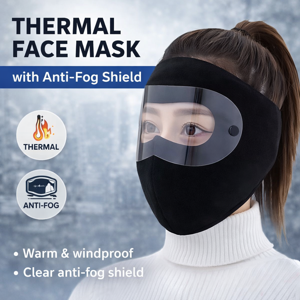 Thermal Face Mask with Anti-Fog Shield