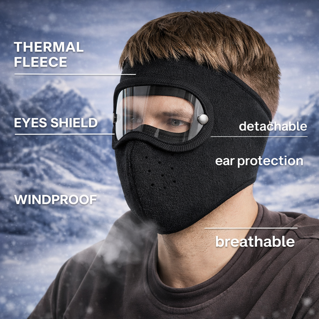 Thermal Face Mask with Anti-Fog Shield