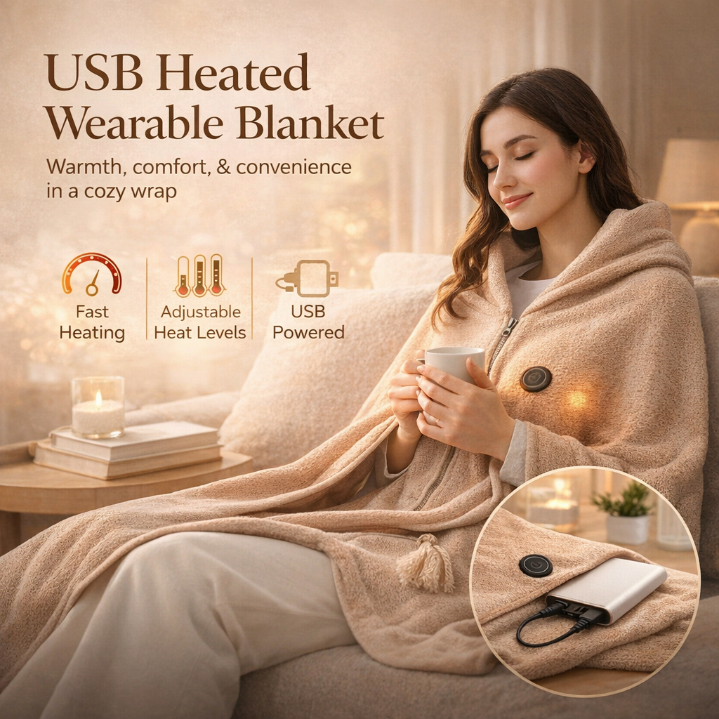 Portable Electric Heated Shawl Wrap - Unisex