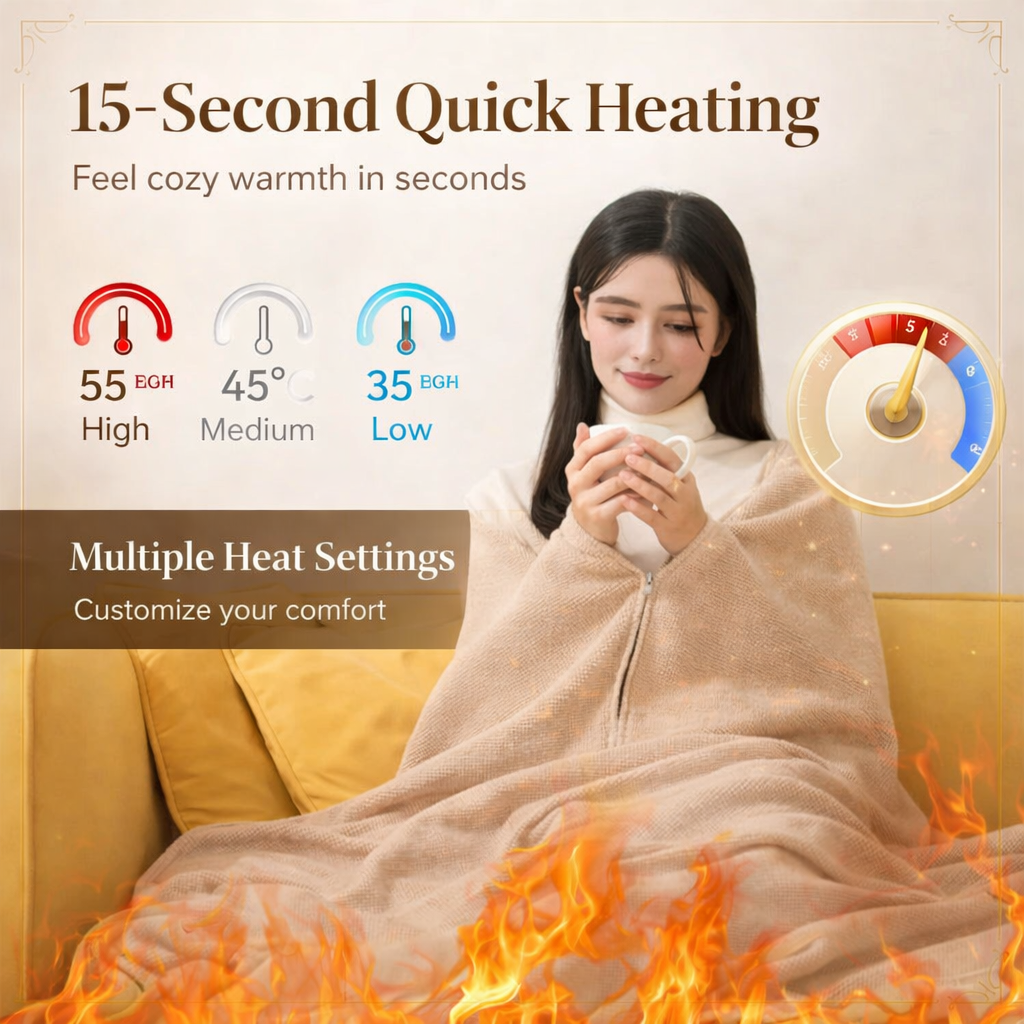 Portable Electric Heated Shawl Wrap - Unisex