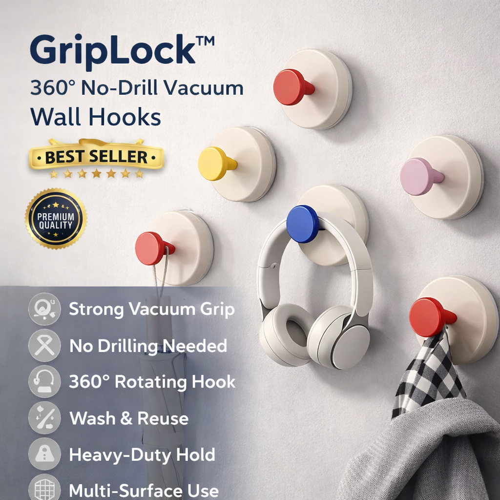 Vacuum Suction Wall Hooks (Pack Of 4)