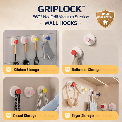 Vacuum Suction Wall Hooks (Pack Of 4)