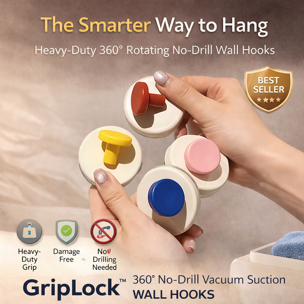 Vacuum Suction Wall Hooks (Pack Of 4)