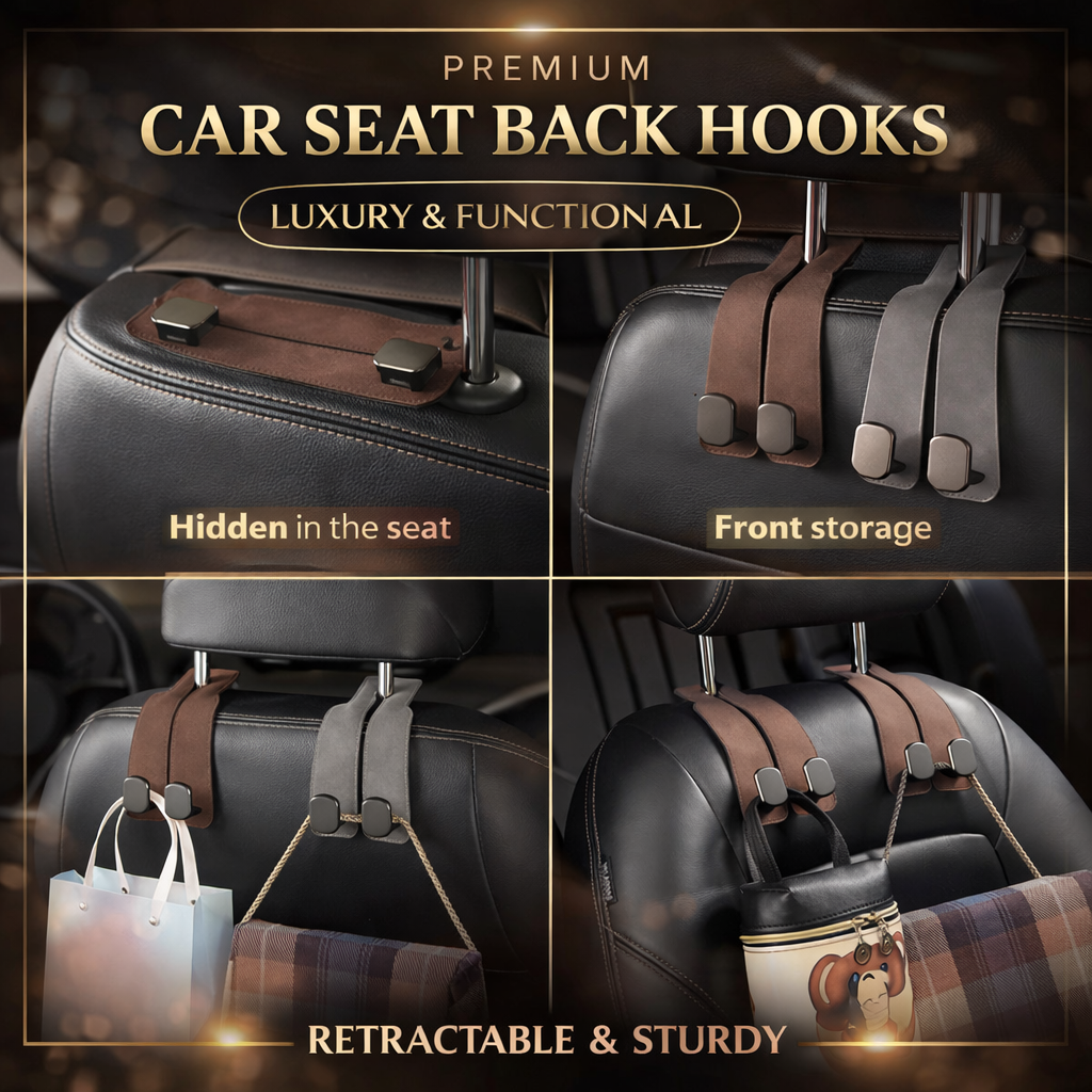 Suede Metal Car Headrest Hook