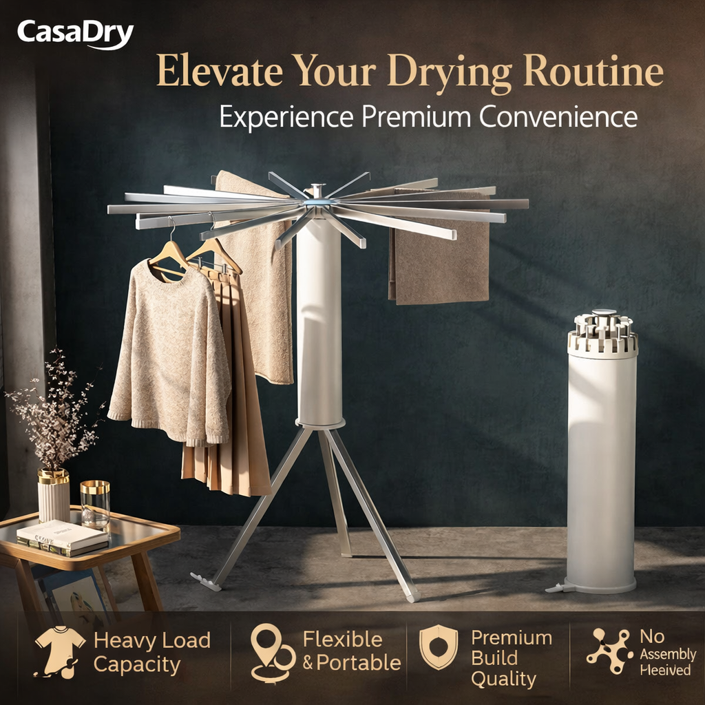 4-Layer Foldable 360° Rotating Laundry Drying Rack