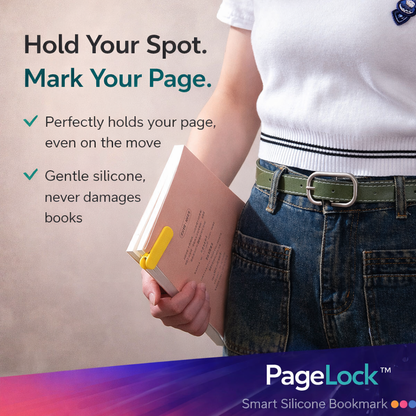 PageLock™ Smart Silicone Bookmarks (Pack of 3)