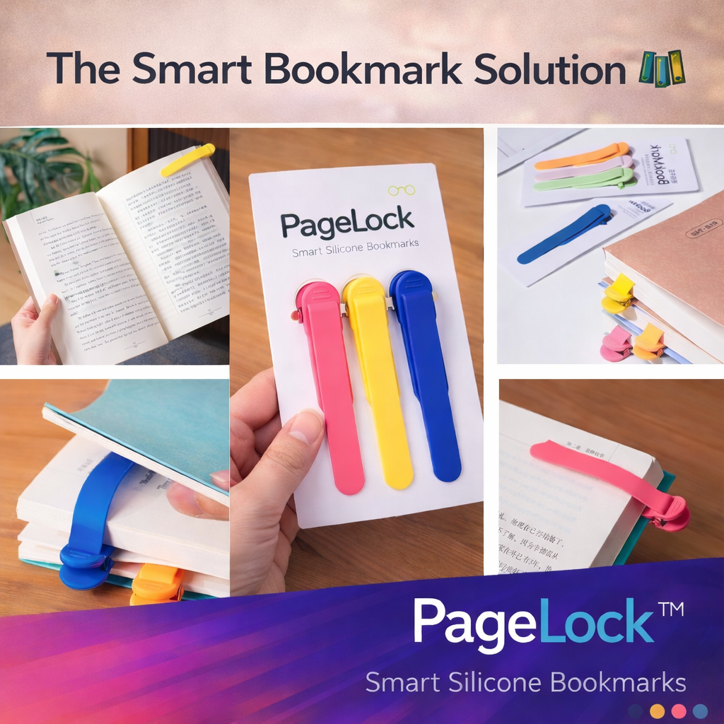 PageLock™ Smart Silicone Bookmarks (Pack of 3)