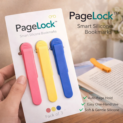 PageLock™ Smart Silicone Bookmarks (Pack of 3)