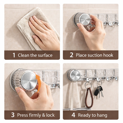 Wall-Mounted Suction Hook Rack