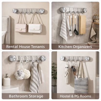 Wall-Mounted Suction Hook Rack