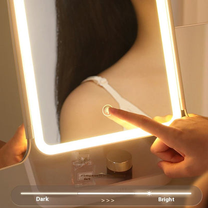 TriFold LED Makeup Mirror with 10X Magnification