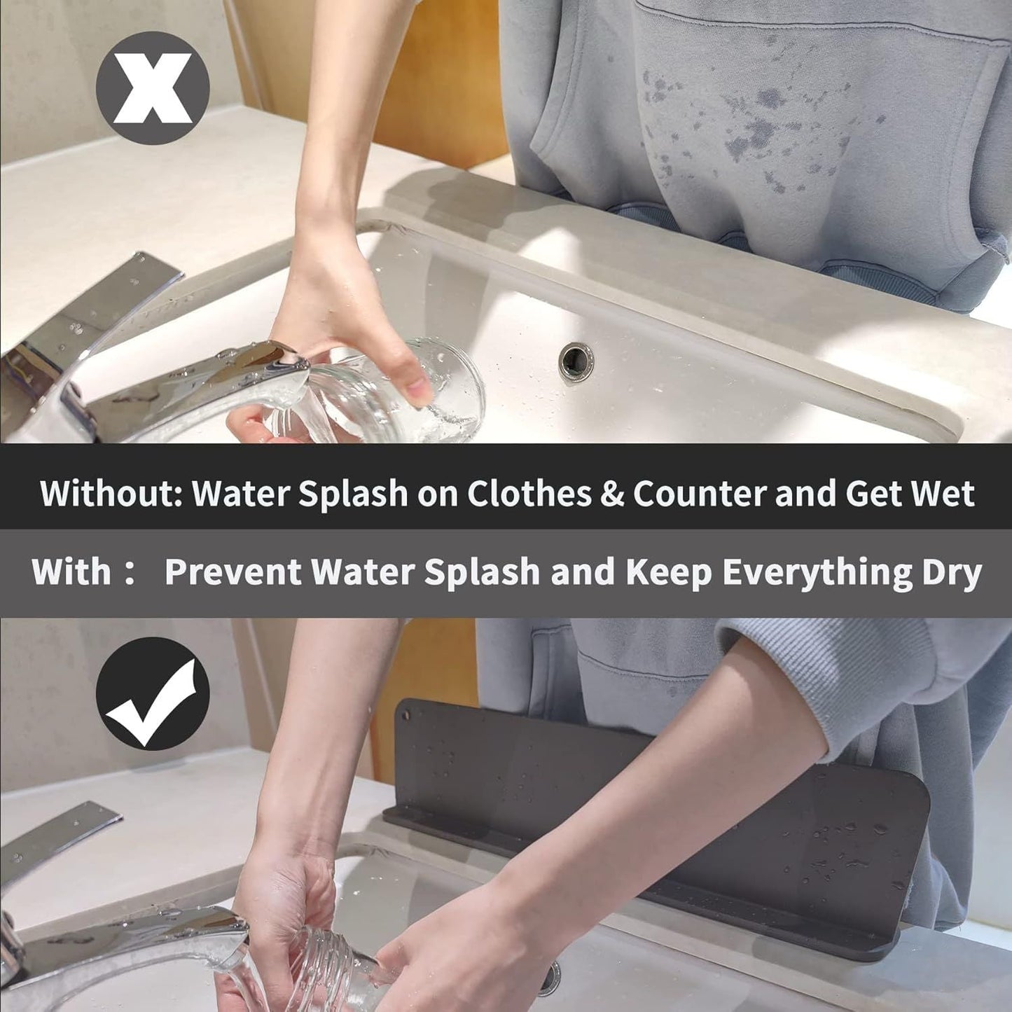 Anti-Splash Sink Guard for Kitchen Countertop