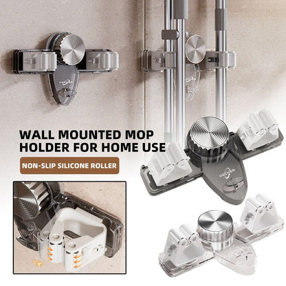 Drill-Free Wall-Mount Mop & Broom Holder