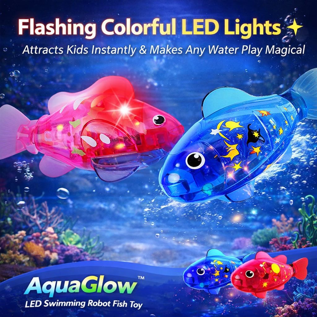AquaGlow™ LED Swimming Robot Fish Toy