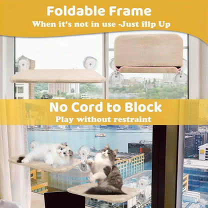 Foldable Cat Window Padded Perch