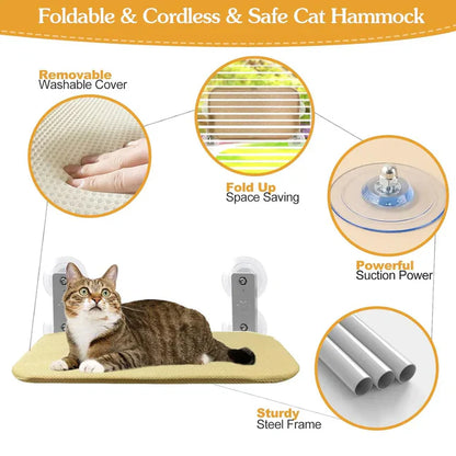Foldable Cat Window Padded Perch