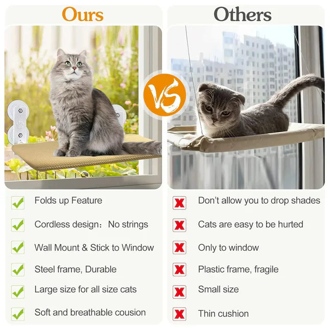 Foldable Cat Window Padded Perch