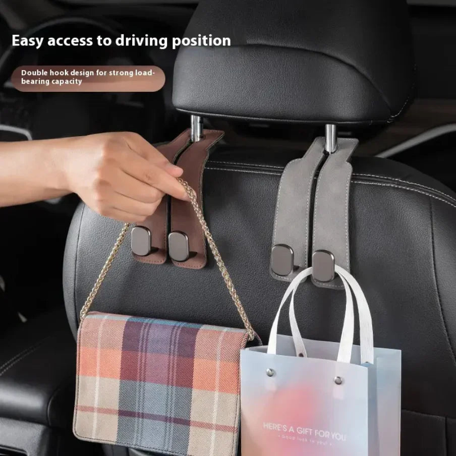 Suede Metal Car Headrest Hook